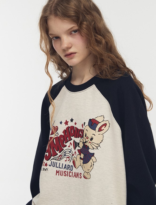 シンフォニー ラグランスウェットシャツ Navy　UNISEX