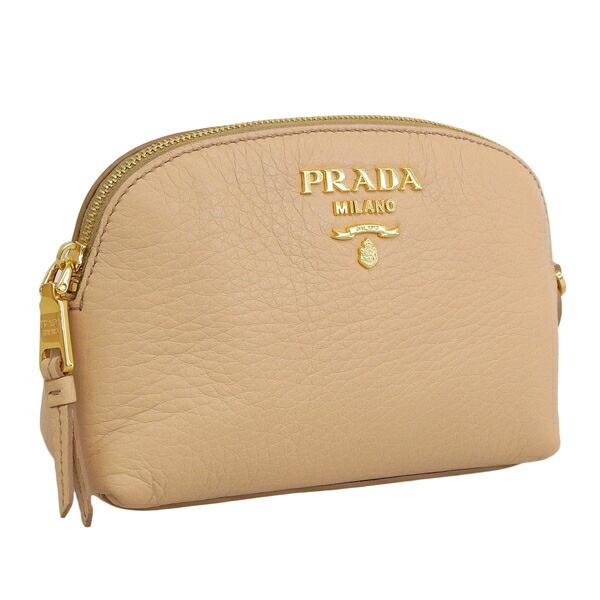 プラダ 小物 レディース ポーチ アウトレット レザー ベージュ 1ND005 ZORR CERVO NOISETTE PRADA