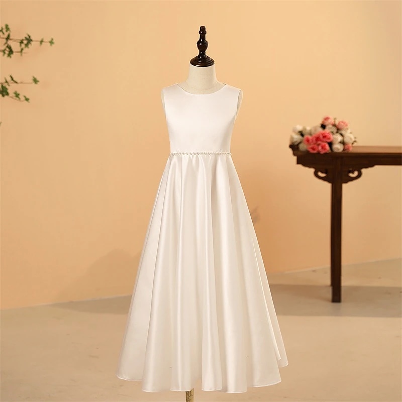 【2枚購入で 3oo円OFF】女の子のドレスファッショナブルなピアノパフォーマンス白いプリンセスドレスホストチームのパフォーマンス