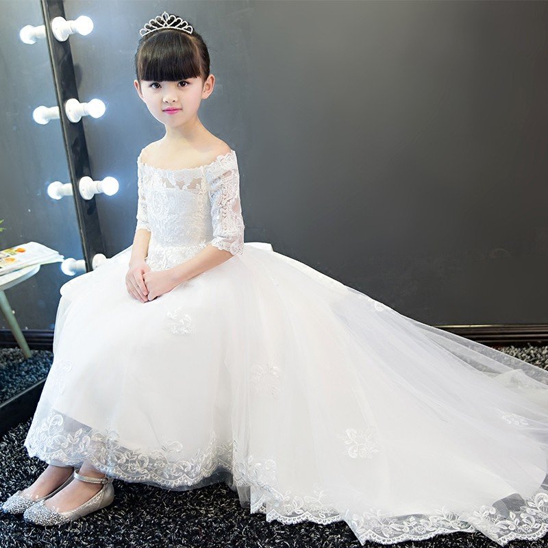 子供ドレス フラワーガール ドレス ロングドレス 子どもドレス ピアノ発表会 フォーマル 入園式 七