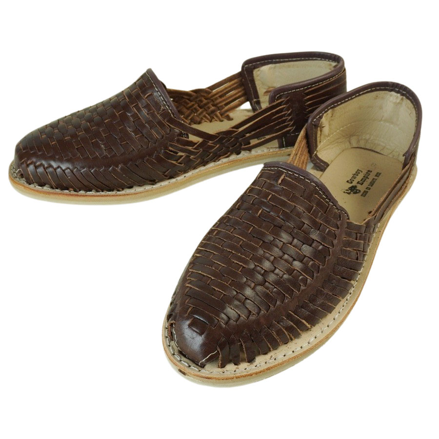 メンズ シューズMADE IN MEXICO HUARACHE SHOESメキシコ製 ワラチシューズ メキシカンサンダルCHOCO(チョコ)レザー本革 ハンドメ