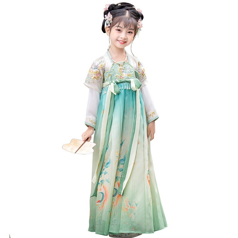 女子春改良スカートオリジナル中国古刺繍唐超仙ワンピース