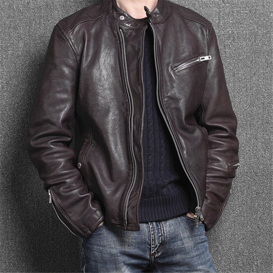 ライダースジャケットメンズ羊革製　本革ジャケット黒ブラウンライダースジャケット革ジャンレザーコートメンズ本革レザージャケット秋冬カーコート