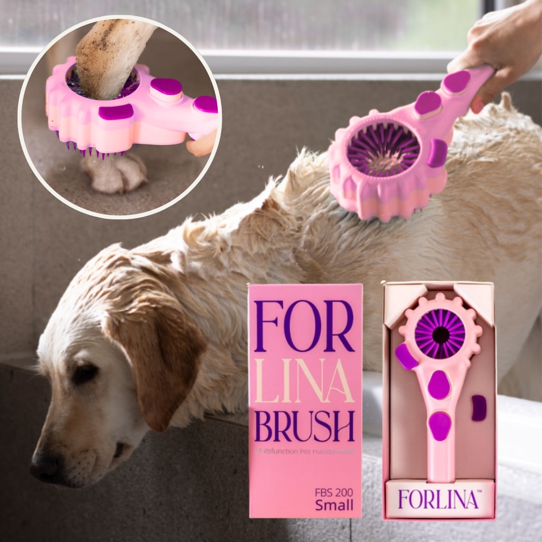 ペット専用多機能ハンドシャワーブラシ 小型サイズピンク色