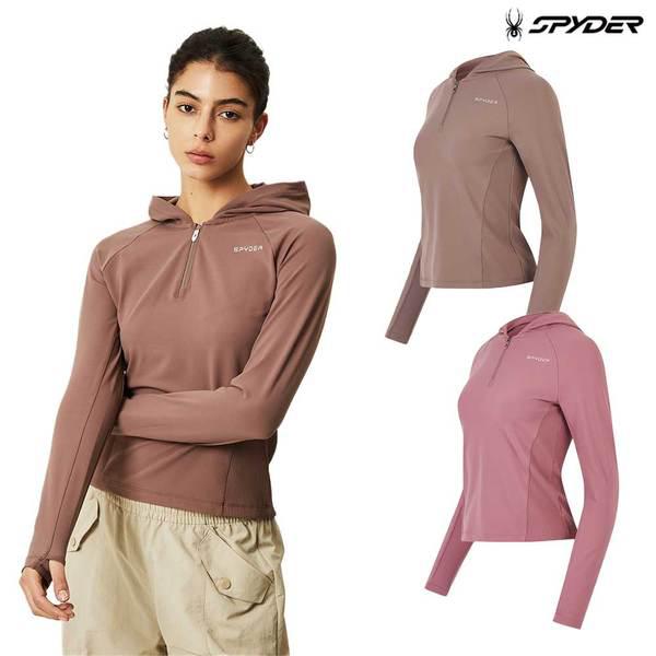 [] 女性トレーニングハーフフードジップアップ SPJPCNHD252W