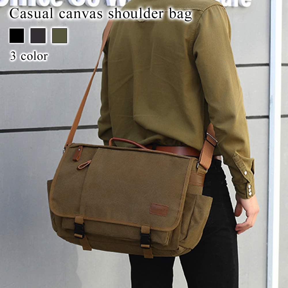 ショルダーバッグ メンズ カジュアル帆布ショルダーバッグ バッグインバッグ おしゃれ 人気 30代 アウトドア 縦型 軽い 黒 かっこいい ボディバッグ 大人 50代 A4 春 ナイロン 40代 多収