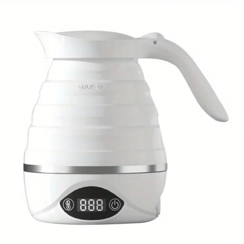 850W ポータブル折りたたみ電気ケトル 700ml 小型トラベル折りたたみケトル 食品用シリコン 折りたたみ給湯器 ティーポット キャンプ用 LEDディスプレイ付き インテリジェント温度調節 ホーム