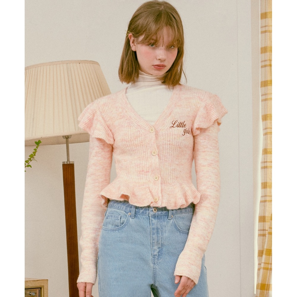 ROLAROLA (CD-20731) フリルスリムフレアカーディガンマルチ