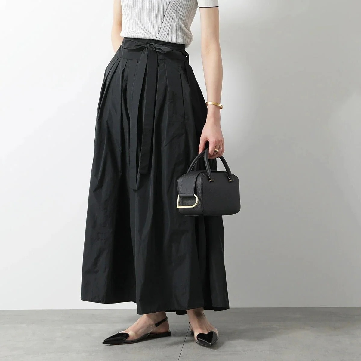 S MAX MARA エス マックスマーラ ロングスカート GEA ジェア レディース フリル プリーツ フレア Aライン 撥水加工 カラー2色