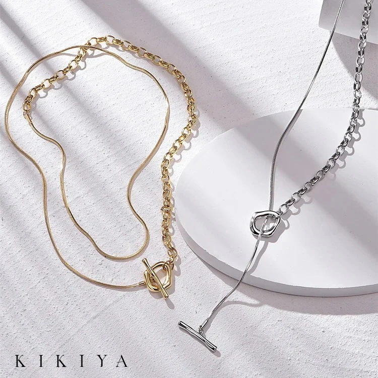 【10個セット】ネックレス 3WAY仕様 マンテルネックレス ロングネックレス チェーン 83cm ハワイアン サージカルステンレス ステンレス シルバー ゴールド k 仕上 ニッケルフリー アクセサ