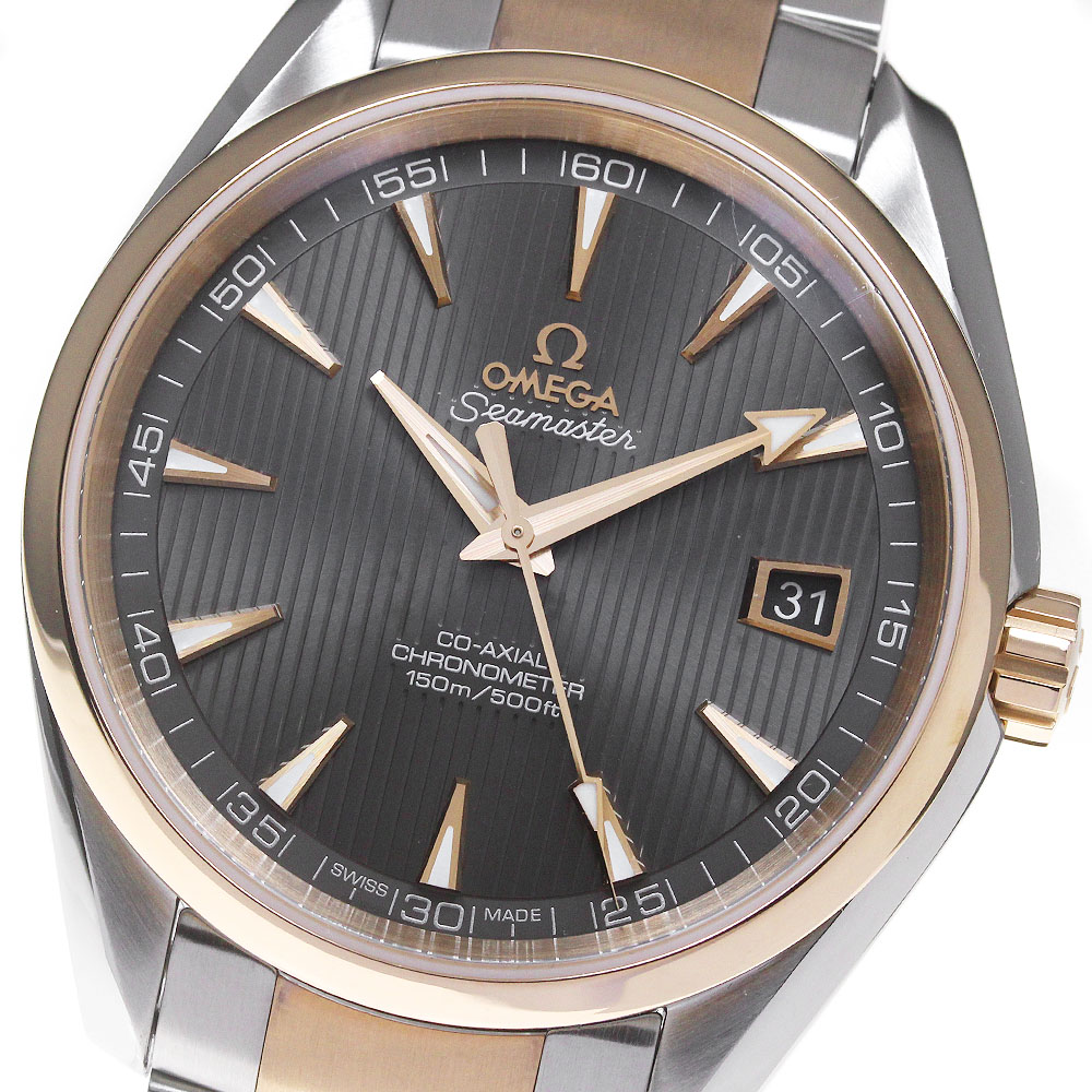 オメガ OMEGA 231.20.42.21.06.001 シーマスター 150M アクアテラ デイト 自動巻き メンズ 美品 箱・保証書付き_864791【中古】
