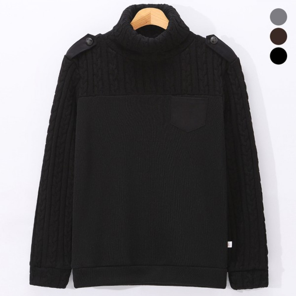 (ジュアンズ) ショルダープレッツェルカラーポケットニットポーラー BMPT0280