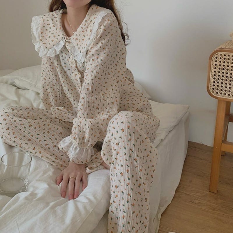 パジャマ ルームウェア ナイトウェア 寝巻 花柄ルームウェア 花柄 フラワーモチーフ 女子力 5,240円