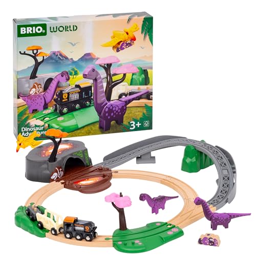 BRIO (ブリオ) 恐竜アドベンチャーセット 36094 対象年齢3歳~ (電車 おもちゃ 木製レール 恐竜)