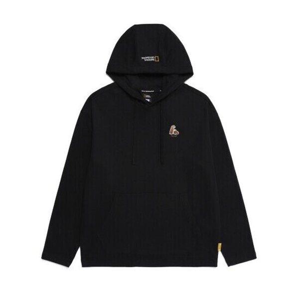 N251UHD051 動物ワッペン セミオーバーフィット フード付きTシャツ_IC
