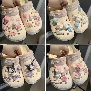 Le Sserafim クロックス グリッター　ピンク　キティアクセサリー付き ハローキティ サンリオ クロックス｜キティちゃん 靴&ジビッツ｜Crocs公式