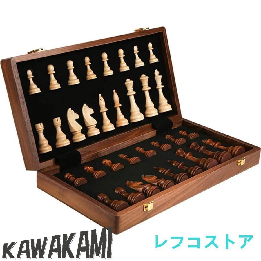チェス木製チェスセット折りたたみ式木製チェスセット知育玩具家族団らん折りたたみ式木製チェスボックスギフト高級チェス駒親子で楽しめるイン