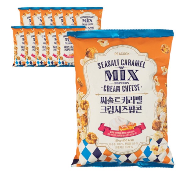 ピコック シーソルト キャラメルクリームチーズポップコーン 120g 12個入り 1箱