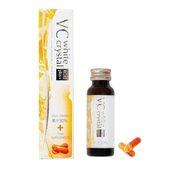 [国内正規品] VCホワイトクリスタルRG92plus 50mL×１本＋サプリメント2粒 ドリンク サプリメント セット 新しいカタチ 美容アイテム RG92 温泉の力 同時飲用 美容成分