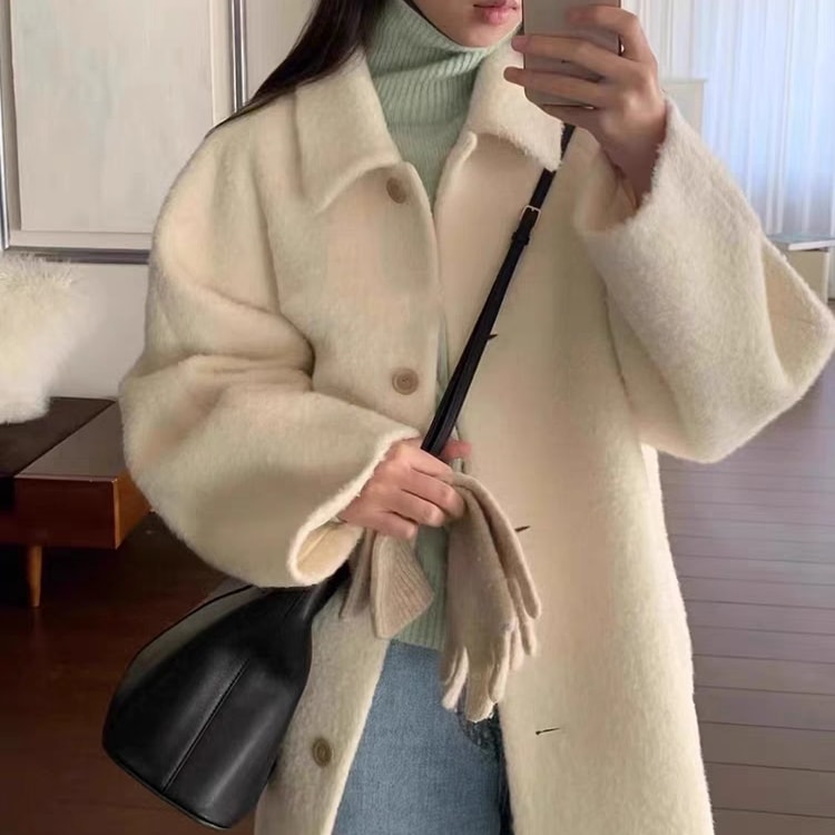 大人気 ゆったり 長袖 チェスターコート