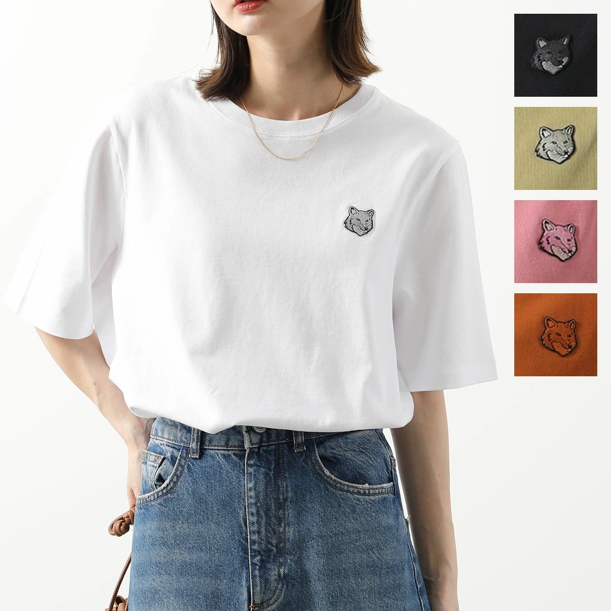 MAISON KITSUNE メゾンキツネ Tシャツ BOLD FOX HEAD PATCH COMFORT TEE SHIRT MW00111KJ0119 MW00127KJ0119 レディース 半