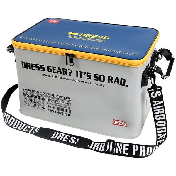 DRESS 防水キャリーカーゴ mini フタ付き グレーXネイビー