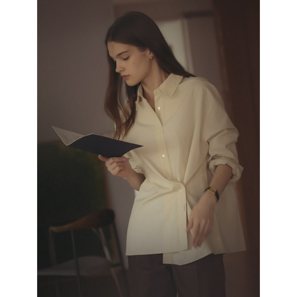 TILLIDIE サイドボタンスリットラップシャツバター 13,110円