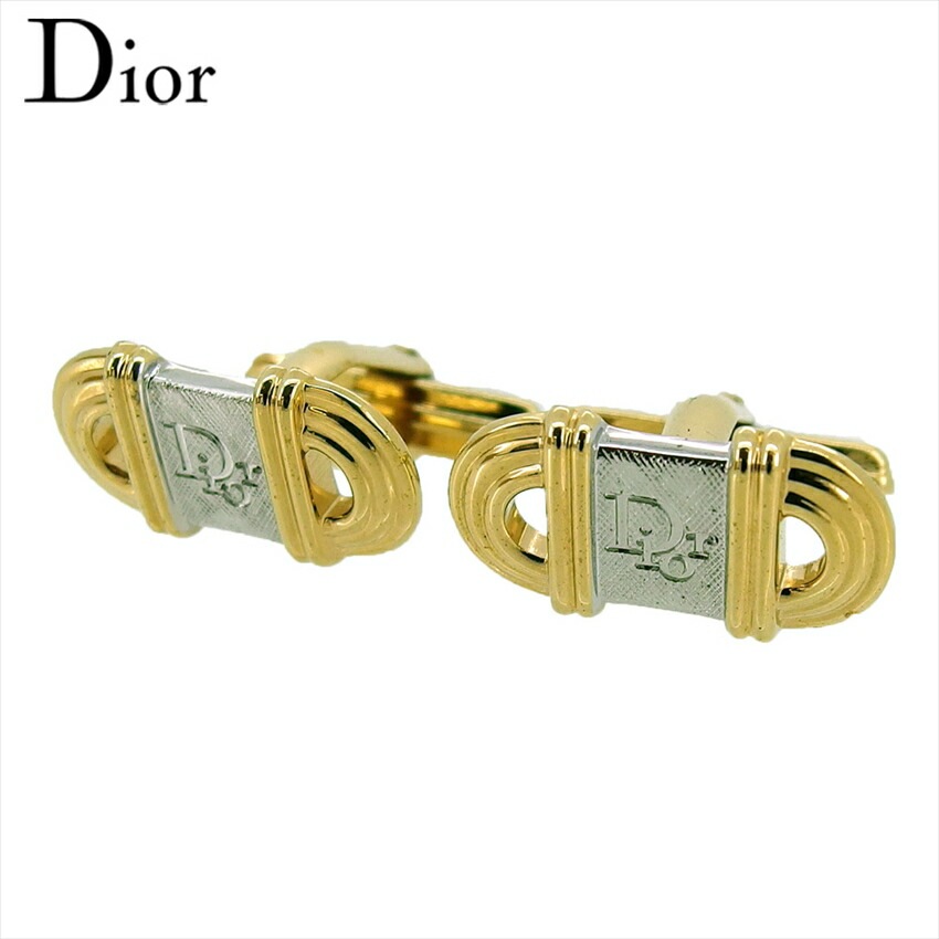 ディオール カフス カフリンクス メンズ スウィヴル式 ロゴ Dior 中古
