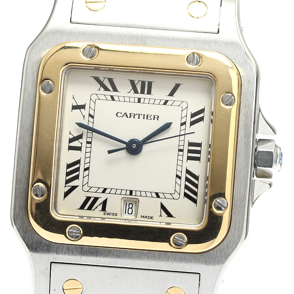 カルティエ CARTIER W20011C4 サントスガルベLM デイト クォーツ メンズ _878493【中古】