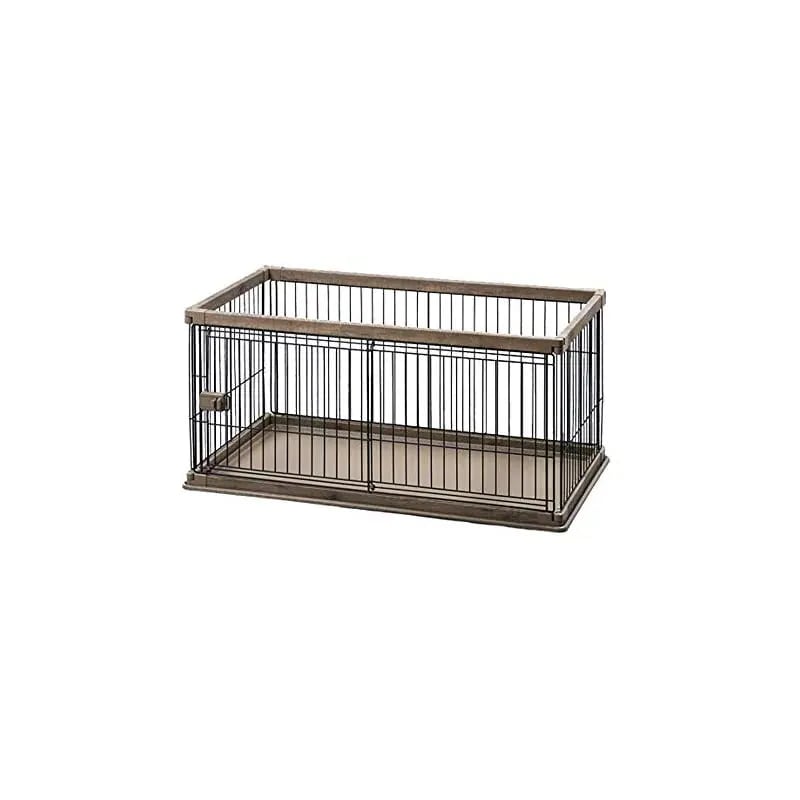 【即納】アイリスオーヤマ 犬 サークル ウッディサークル ロータイプ ブラウン 中型犬用 幅120奥行66.5高さ55.5cm PWSR-1260L