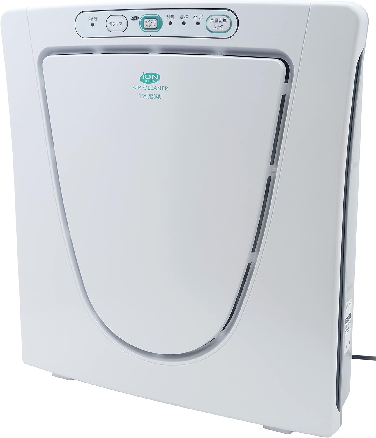 ツインバード 空気清浄機 12畳 HEPA 脱臭 パワー3段切替 パールホワイト AC-D358PW マイナスイオン発生 HEPAフィルター ハウスダスト ペット タイマー付き