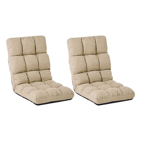 座椅子２点セット 約 幅40×奥行6097×高さ5313×座面高13cm ベージュ LZ-4989SBE-2S 7,718円