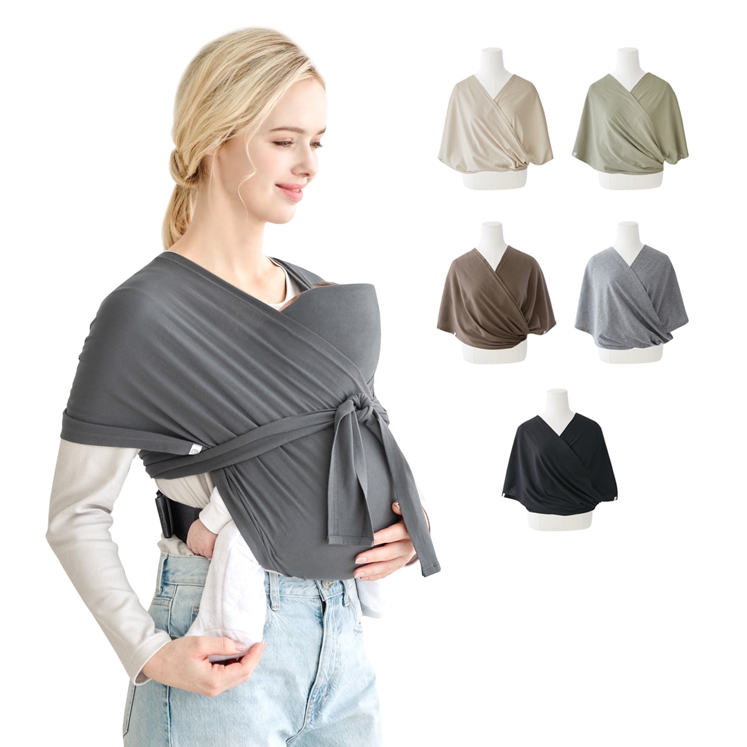 軽量すやすや抱っこ紐 新生児 サイズ調節可能 ヘッドサポート付 ブラック チャコール ベージュ モカ カーキ フリー 調節可能