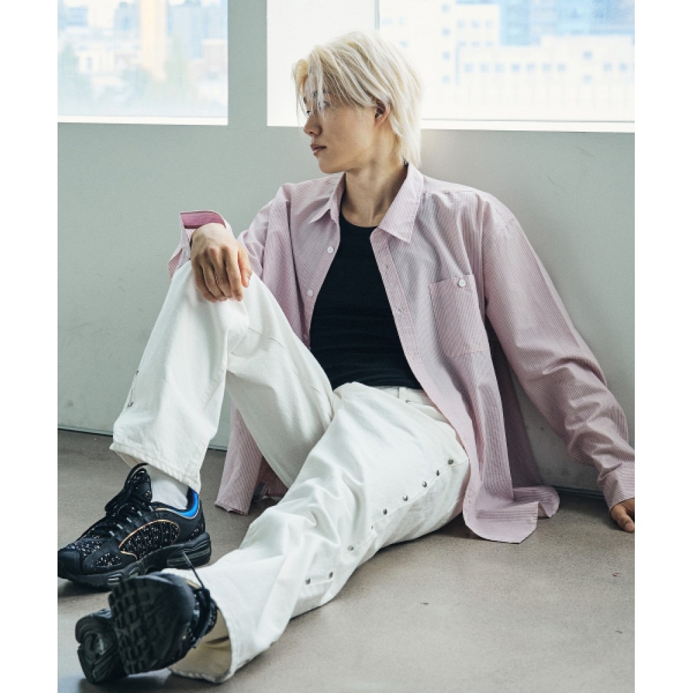 フィルミネイトダブルピンストライプシャツ-ピンク