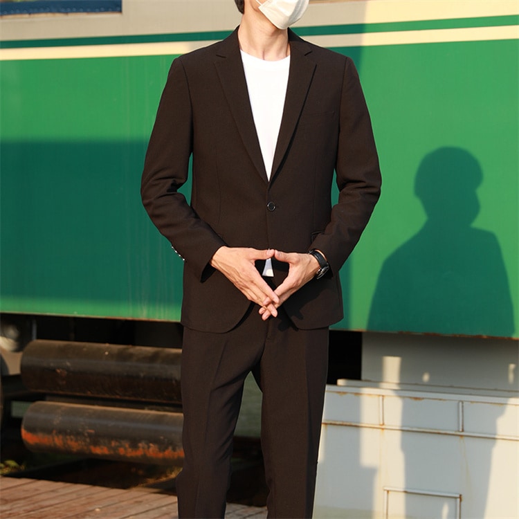INSスタイル 3色展開 春秋新作 メンズスーツセットアップ S-6XL サイズ スリムシルエット ジャケットパンツ 2 点セット
