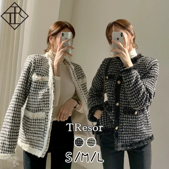 【即納】アウター レディース ボア コート ブルゾン もこもこ 大きいサイズ 秋 冬 暖かい ボアジャケット 大人可愛い ナチュラル カジュアル ガーリー ツイード 防寒対策 体型カバー 痩せて見える