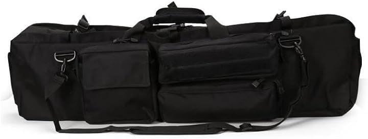 サバゲー ダブル ガン ケース ライフル 2丁 ソフト バッグ タクティカル 100cm 収納(ブラック)