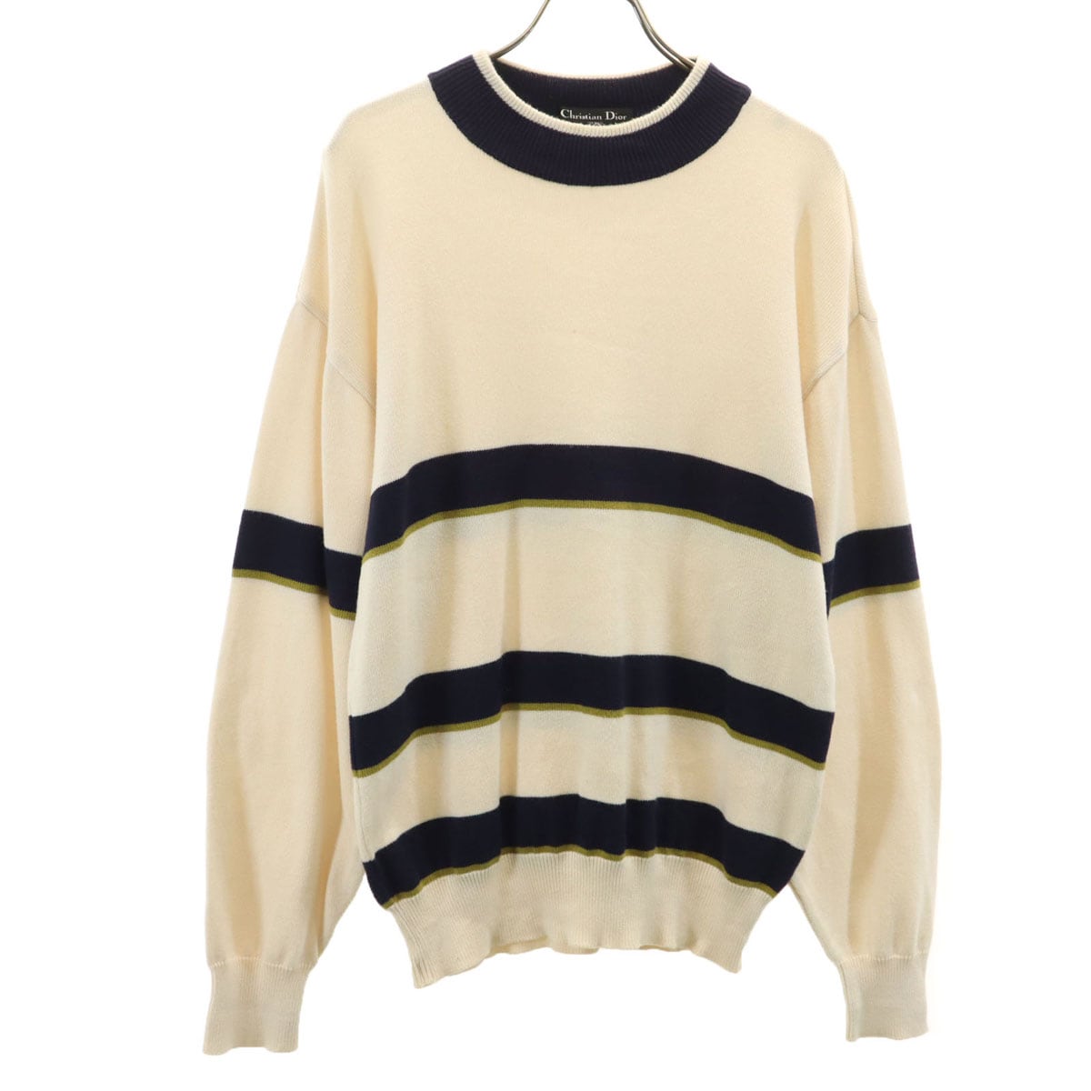 Christian Dior SPORTS クリスチャンディオールスポーツ 90s オールド 長袖 ニット M アイボリー セーター メンズ 古着