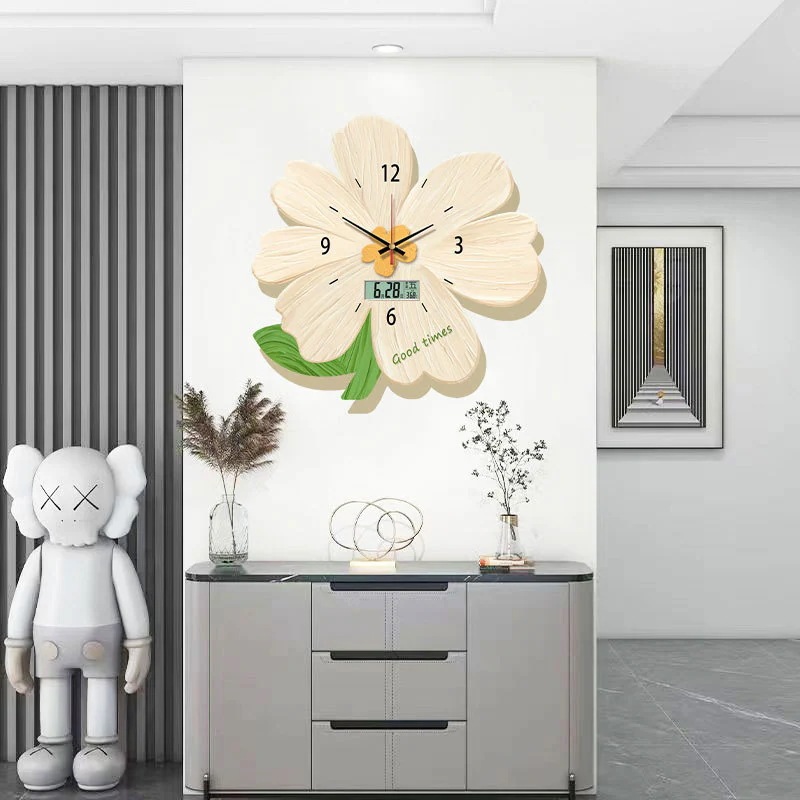 【かわいい掛け時計】新しい時計壁掛けクォーツ時計ホームリビング壁掛け時計サイレント寝室装飾時計クリエイティブパンチフリー壁掛け時計