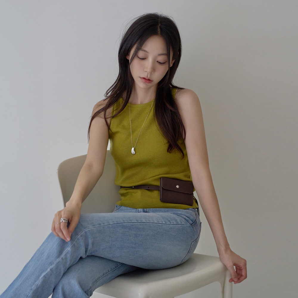 ジェイプルボートネックニットスリーブレス - 2タイプ