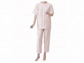 神戸生絲 婦人用 楽らくガーゼパジャマ半袖 ローズ M No.900