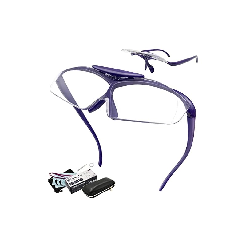 GOKEI ルーペメガネ ルーペ 跳ね上げ 【1.6倍 7点セット】 拡大鏡 めがね かくだい鏡メガネ 眼鏡型の拡大鏡 メガネ ルーペ ハネアゲ ルーペ型眼鏡 拡大 鏡 大きく見える 細かい作業 眼鏡