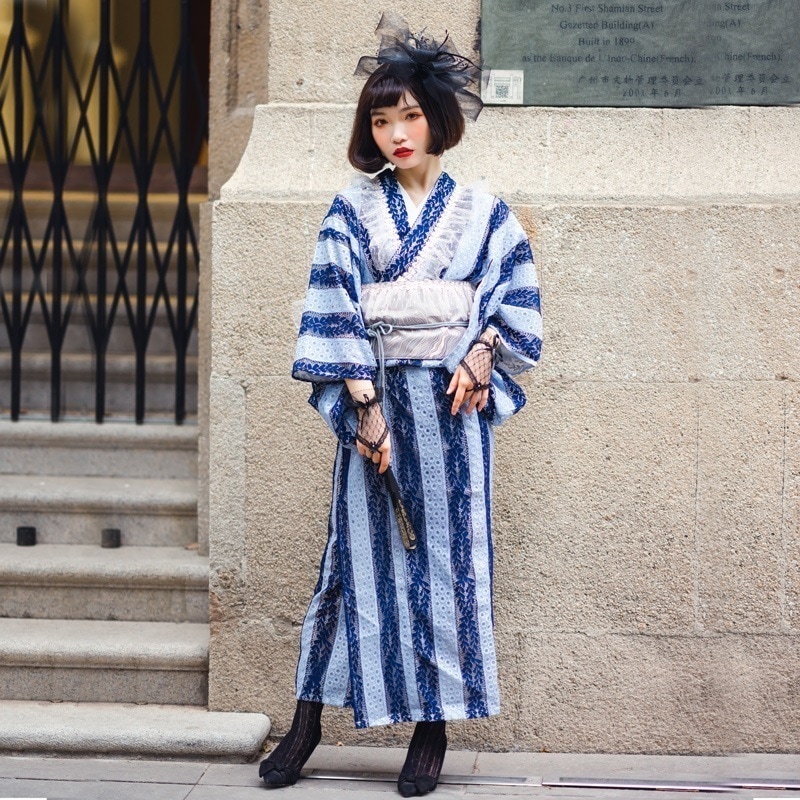 【送.料.無.料.急速発送】浴衣ゴシック風レース大正ロマン風ルック着物