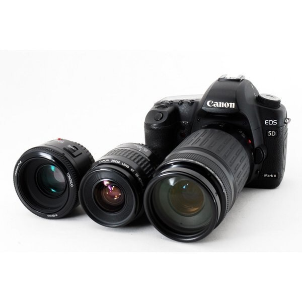 【中古】キヤノン Canon 5D Mark II 超望遠＆単焦点スペシャルトリプルレンズセット 美品 CFカード付