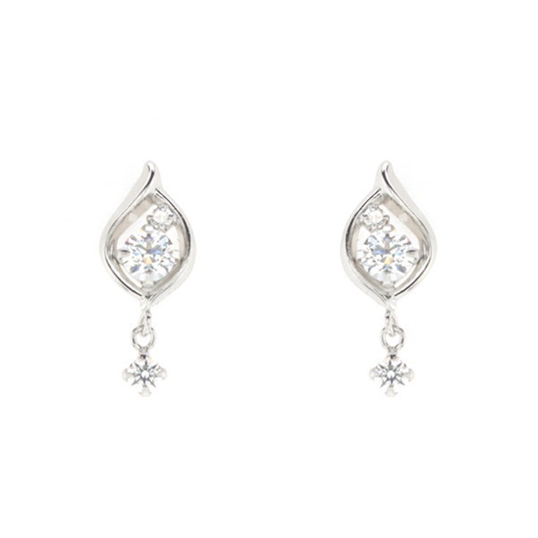 リボン済＆紙袋 ピアス レディース しずくモチーフピアス プレゼント ジュエリー アクセサリー K10ホワイトゴールド 祝い