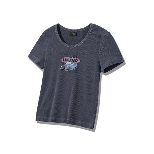 JQ2TSF215 女性用ガーメントダイイング リブ クロップTシャツ_P424003342
