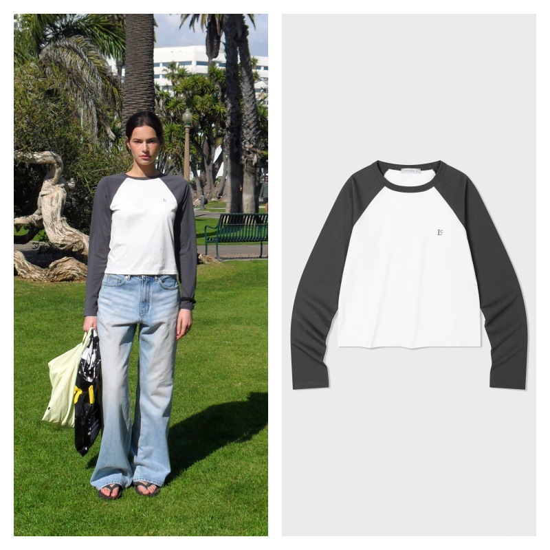 【LOW CLASSIC】 ORGANIC RAGLAN T-SHIRT : WHITE