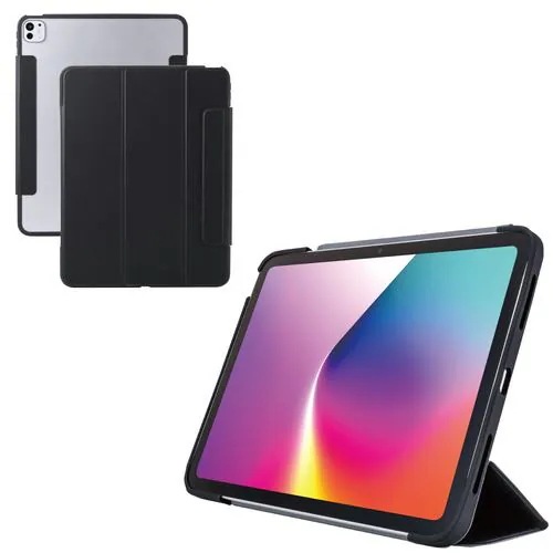 エレコム TB-A25PLWVFCBK iPad Pro ケース 13インチ ( M4 ) カバー 2アングル スタンド 軽量 薄型 ブラック