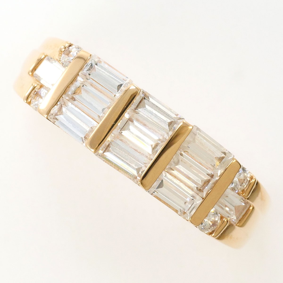 K10 10金 PG ピンクゴールド リング・指輪 17.5号 ジルコニア 総重量約3.7g 中古
