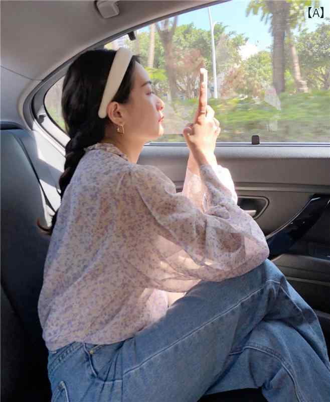 トップス レディース おしゃれ 上品 通勤 オフィス カジュアル フレンチ パープル 花柄 フリルシャツ 春夏 パフスリーブ 薄手 涼しい 涼しい